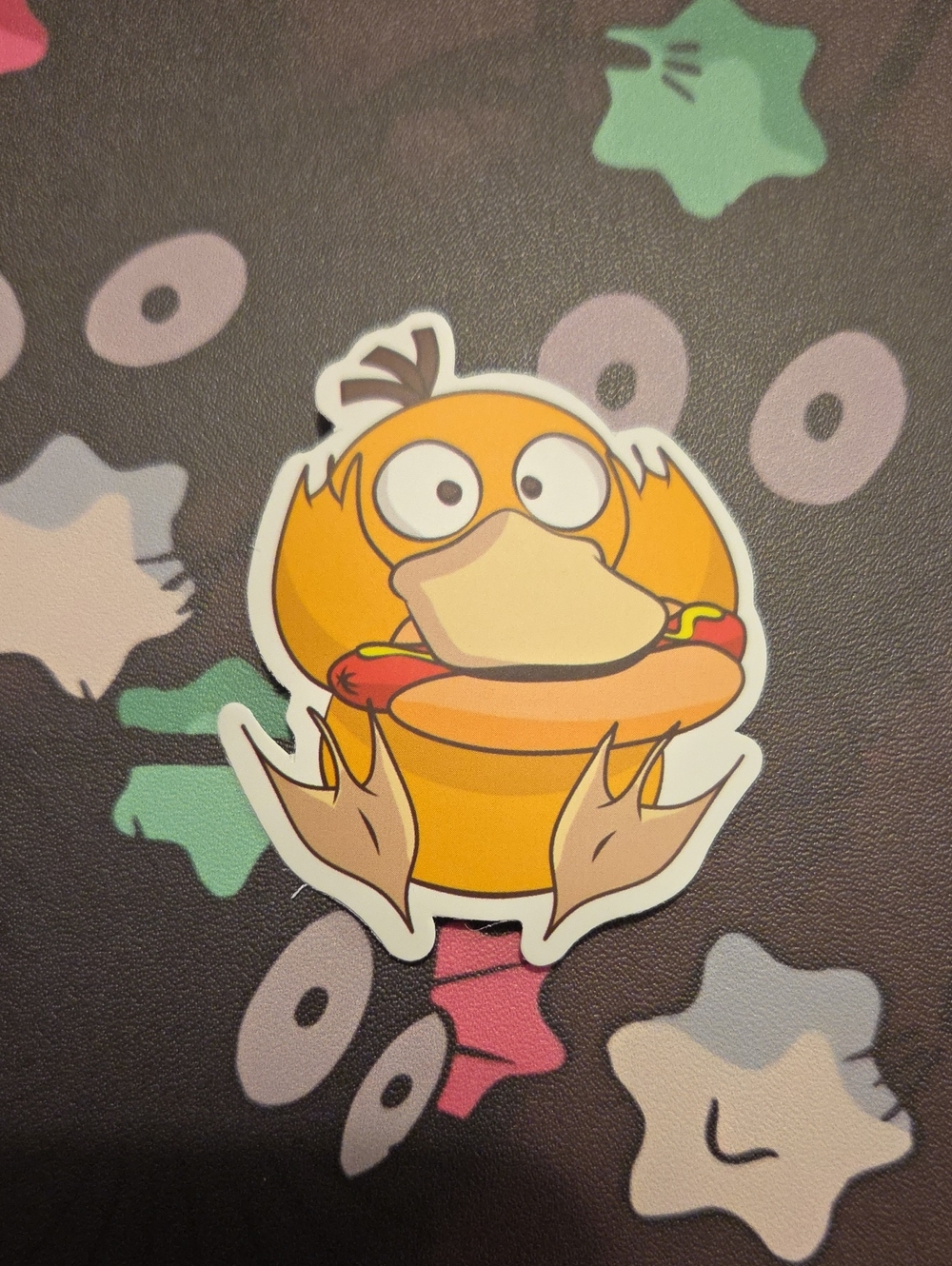 Pokemon Orange Psyduck Cartoon Bird Sticker